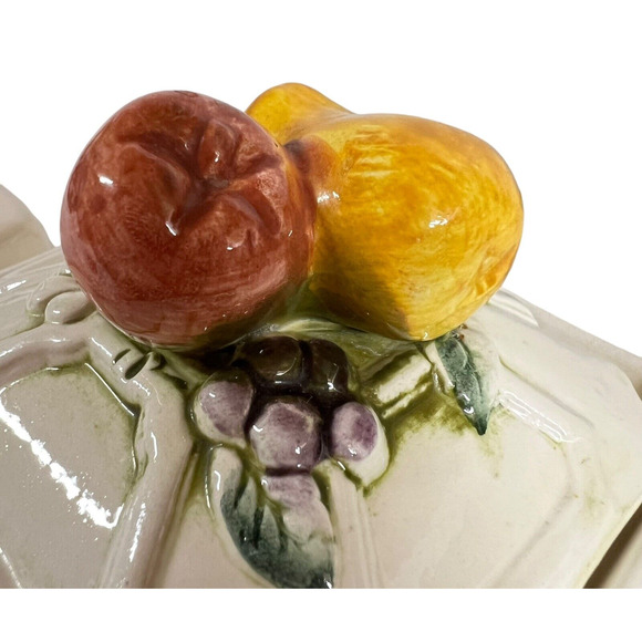 Vintage Lefton Teapot 6755 Fruit Floral Garland Garden Orchard Cottage - Picture 7 of 12